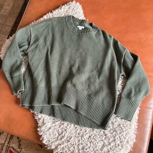 Daily Ritual Forest Green Crew Neck Sweater